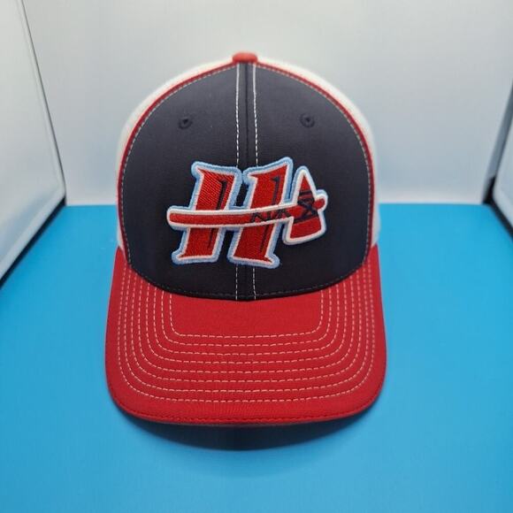 Hobgood Braves Fitted Hat Cap Size XS/S Flexfit Red White Blue - Picture 1 of 8